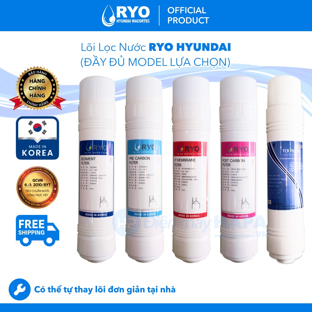 Lõi Lọc RYO Hyundai Đầy Đủ Models, Nhập Khẩu Hàn Quốc, Hàng Chính Hãng -