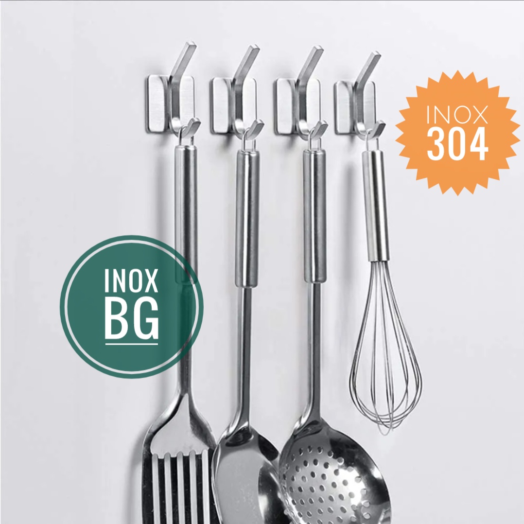 [Inox 304] Móc đơn trên dưới dán tường siêu chắc (có kèm miếng dán)