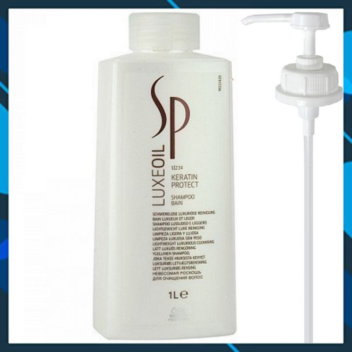 Hình ảnh Dầu gội Wella SP Luxeoil Keratin Protect Shampoo phục hồi tóc hư tổn cao cấp Đức 1000ml