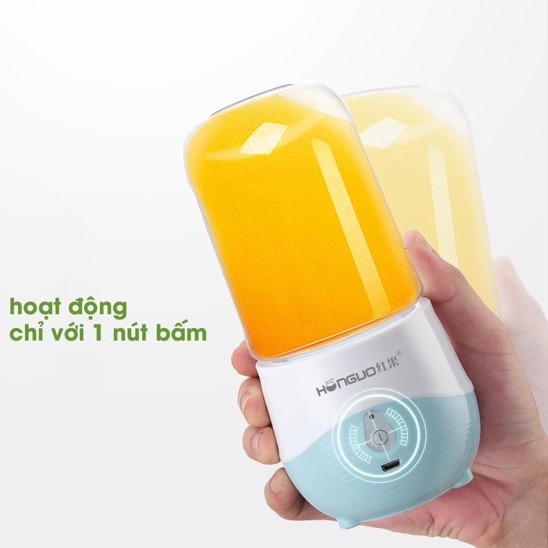 Máy xay sinh tố cầm tay mini sạc pin, Máy say sinh tố cầm tay đa năng mini 300ml