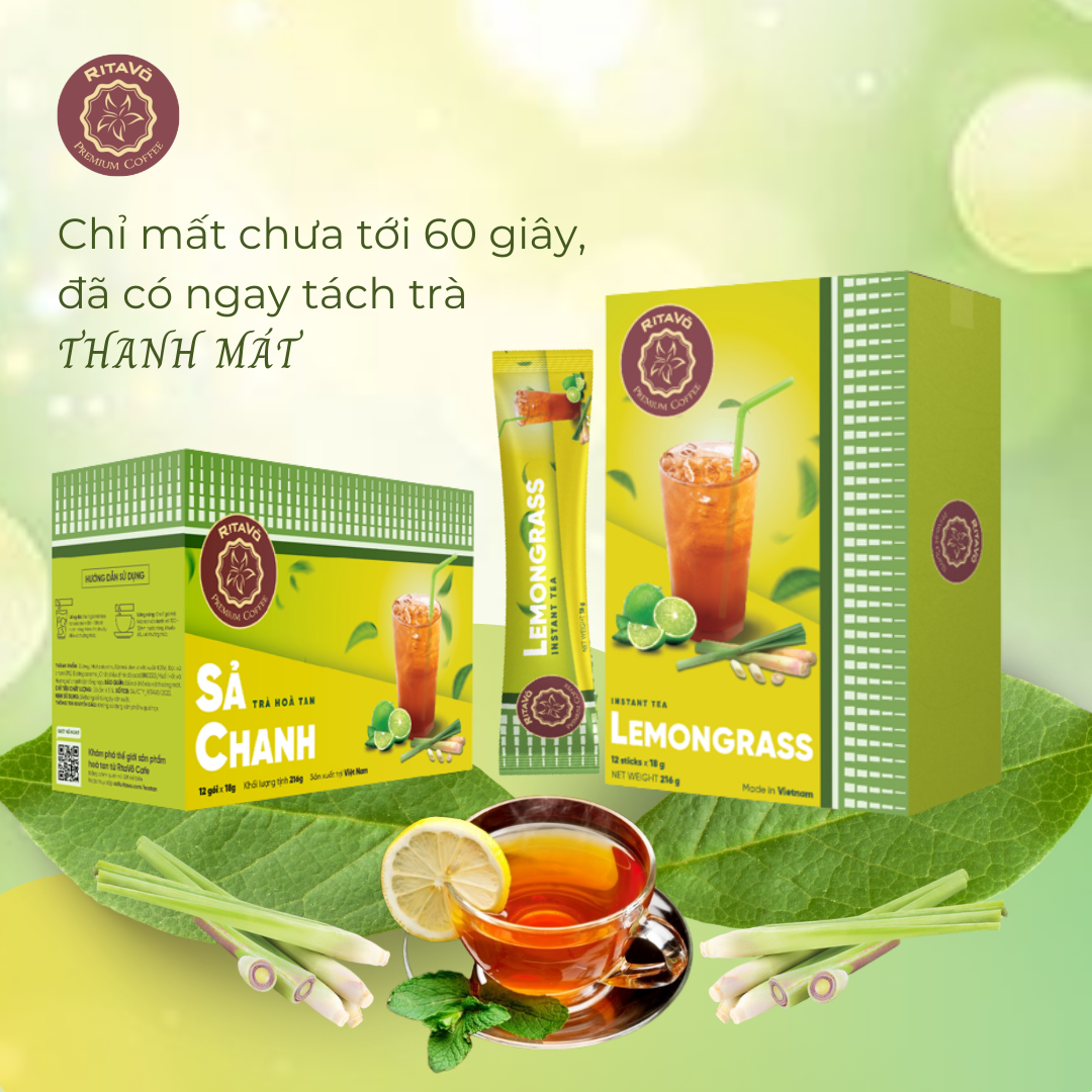 Trà hoà tan Rita Võ Cafe Sả chanh [12góix18g]