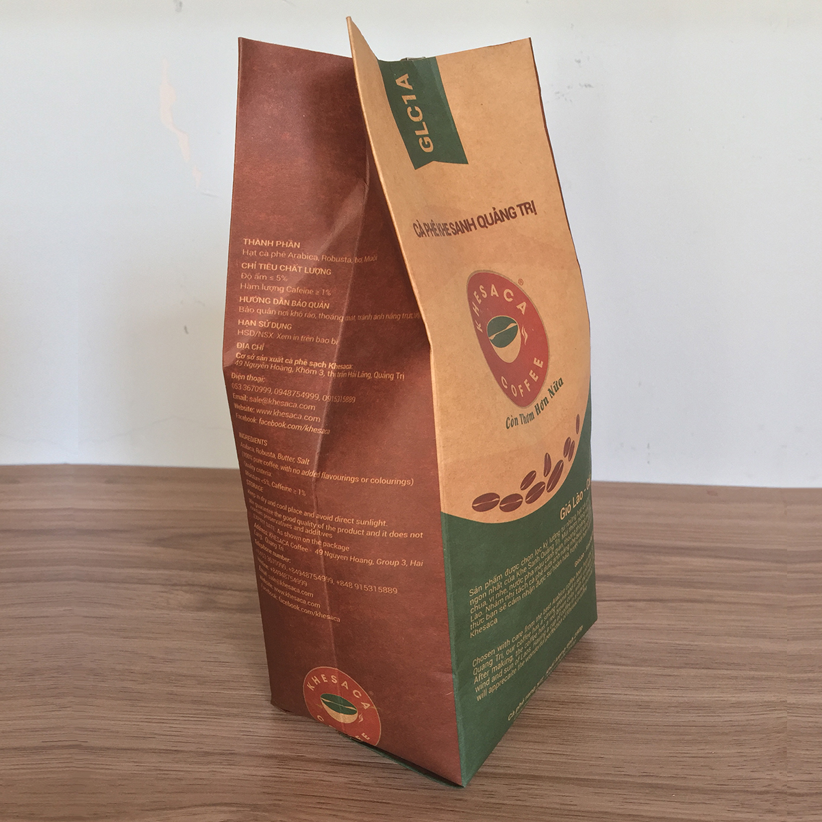 Cà phê rang xay nguyên chất 100% - Arabica Khesaca Gió Lào cấp 1 - Gói 250gr