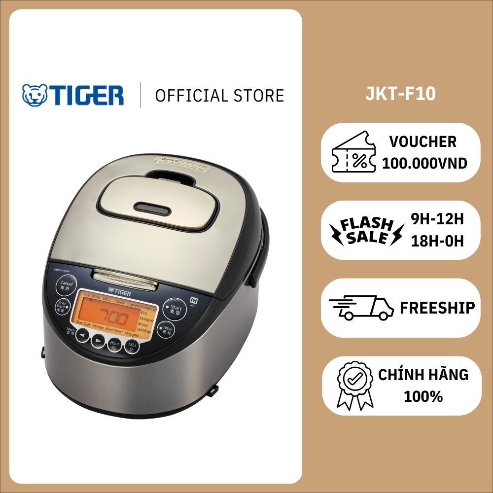 mall inline badgeNồi Cơm Điện Tử Cao Tần Tiger JKT-F10W 1 lít - Hàng chính hãng