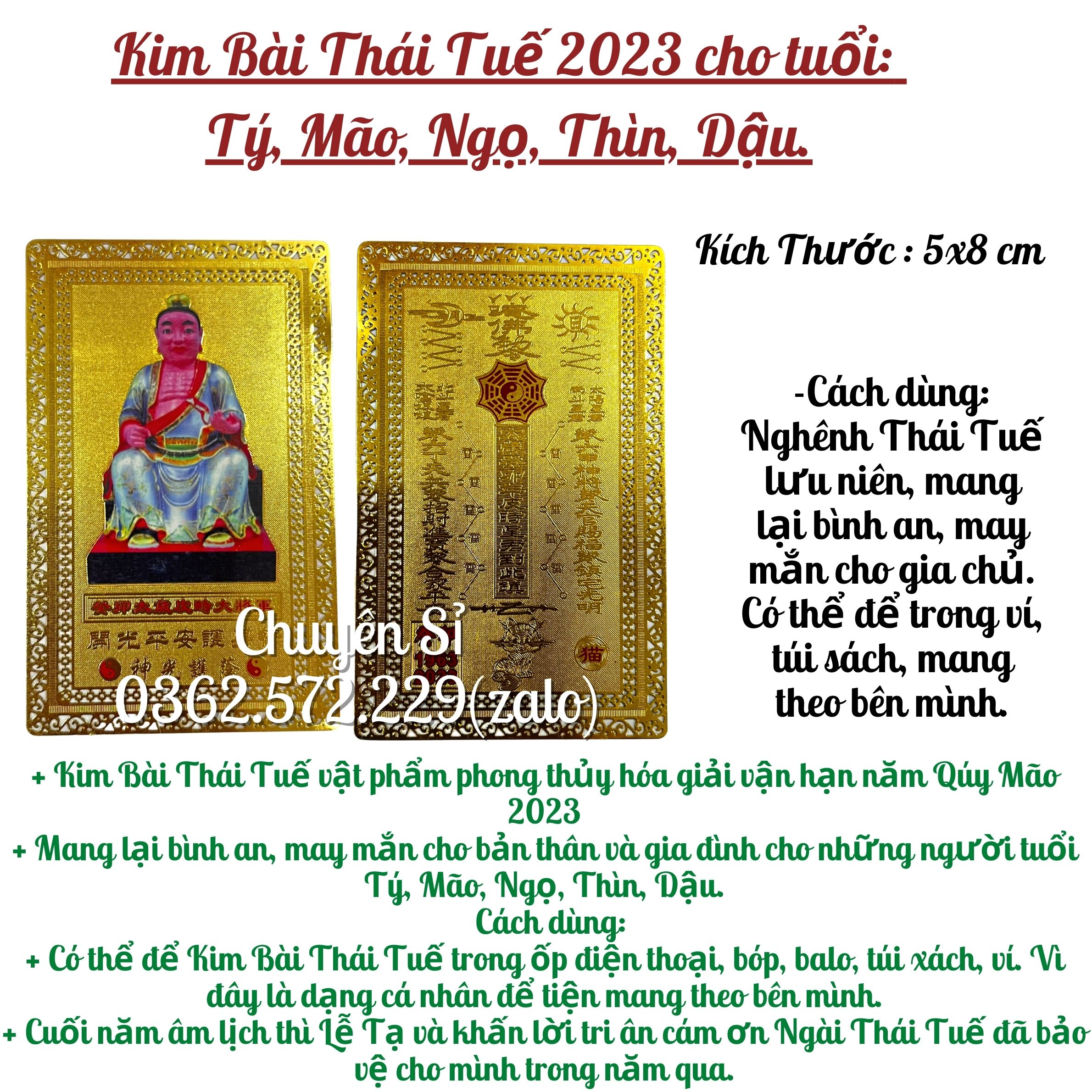 Combo Trọn Bộ Set 5 Món Thái Tuế 2023: Túi Thái Tuế-Móc Khóa-Kim Bài-Linh Phù-Thẻ Thái Tuế Đỏ