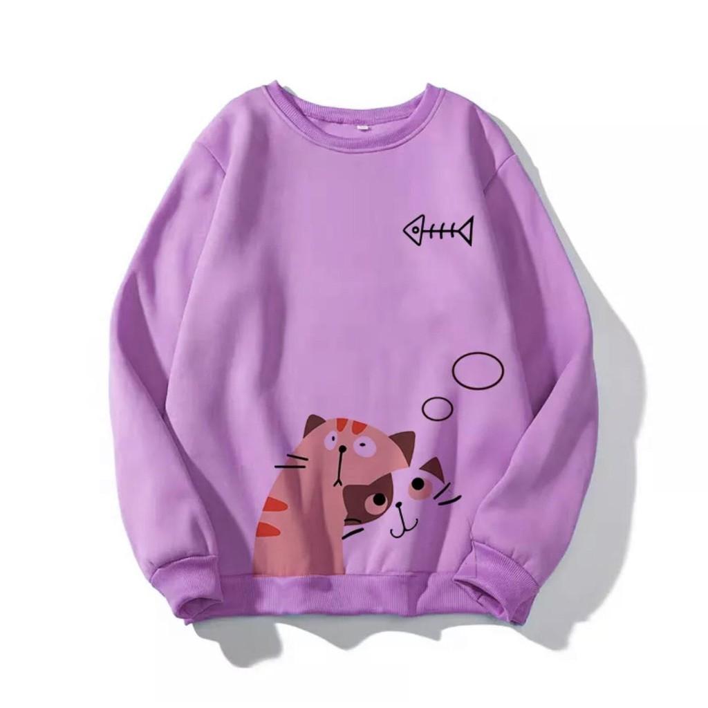ÁO SWEATER IN MÈO DỄ THUƠNG