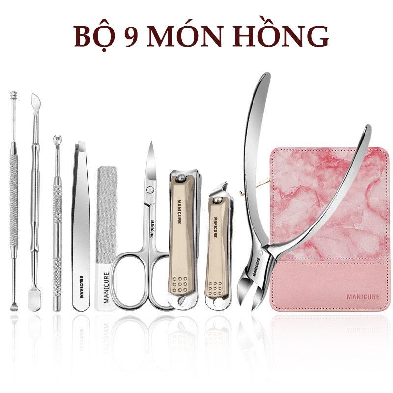 Bộ 9 Dụng Cụ Chăm Sóc Móng Chuyên Nghiệp - Set 9 Món MANICURE Làm Từ Thép Không Gỉ Cao Cấp Công Nghệ Đức