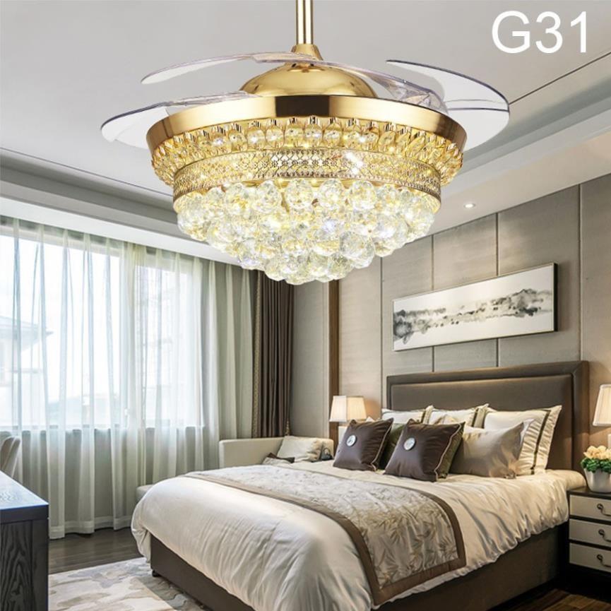 Quạt trần đèn dấu cánh, quạt trần phòng khách, 3 chế độ ánh sáng-điều khiển từ xa KNQ02