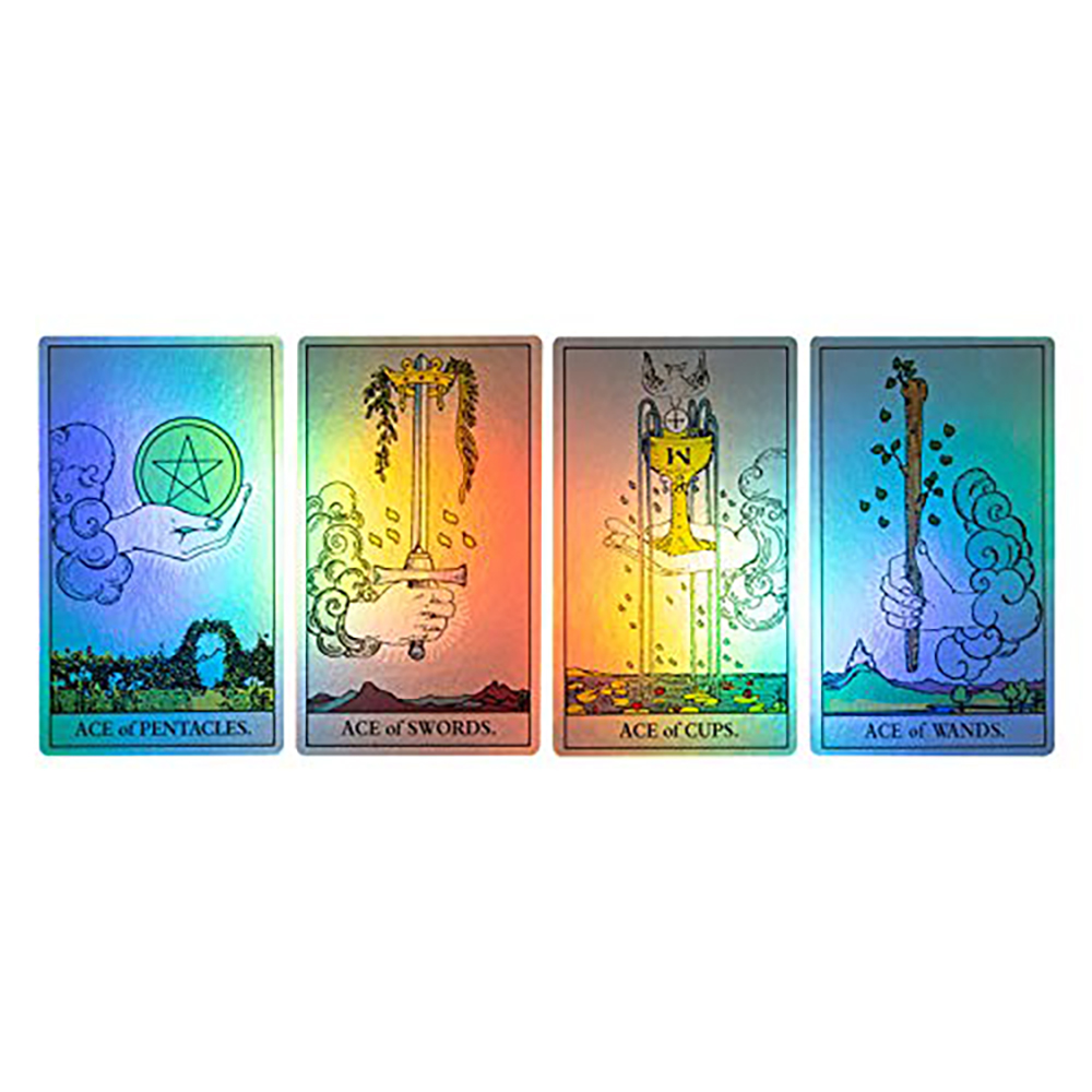 Bộ Bài Rainbow Holographic Tarot 78 Lá Bài Tặng Đá Thanh Tẩy