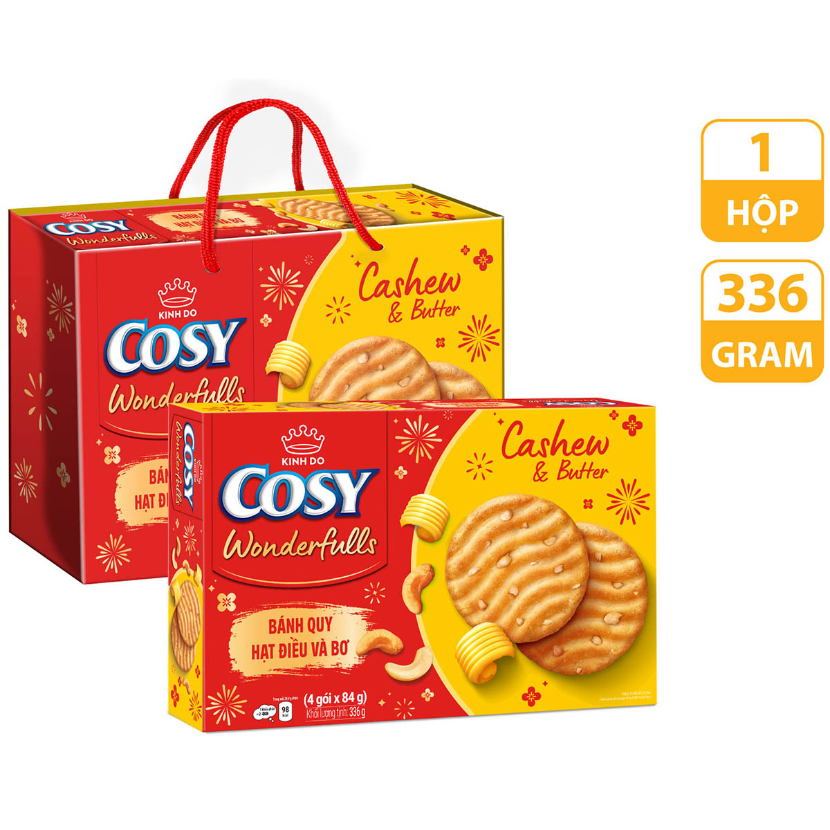 Bánh quế thập cẩm Cosy, hộp quà Tết 378g