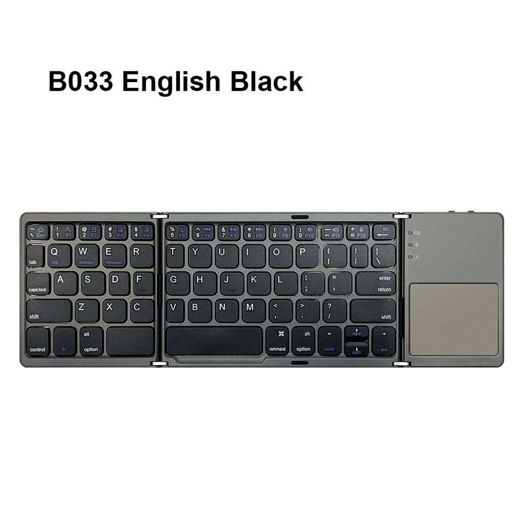 Foldable Bluetooth Keyboard Bluetooth 3.0 Rechargable Portable Mini BT Wireless Keyboard with Touchpad for Android, Windows, PC