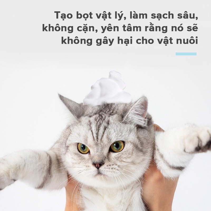 [MỚI VỀ] Sữa tắm Borammy khô cho thú cưng chó mèo, Bọt tắm khô khử mùi làm sạch lông, sạch sẽ và thơm mát (400ml