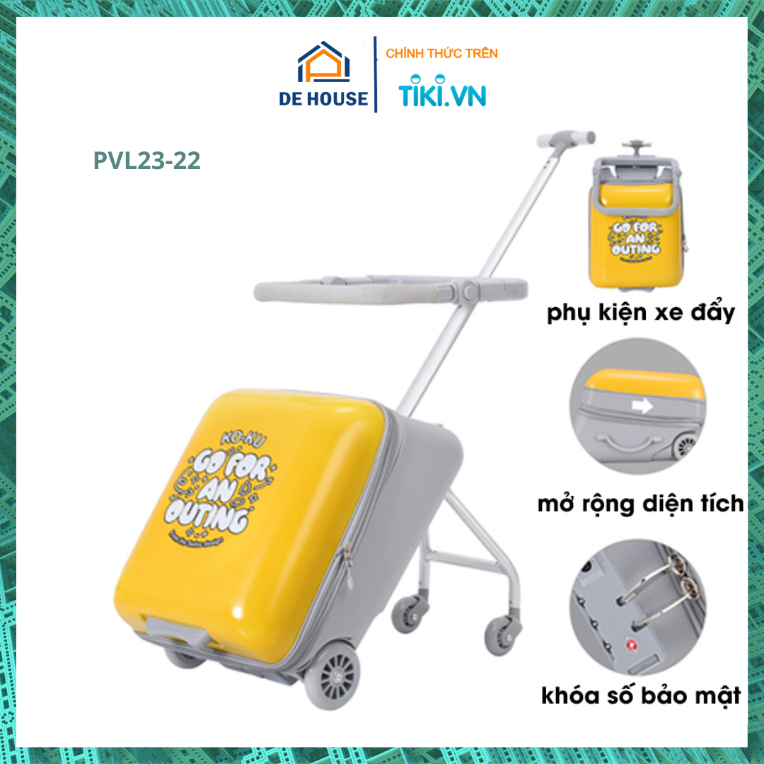 Vali Xe Đẩy Cho Bé Đa Năng Vali Du Lịch Tay Kéo 2in1 Tách Rời Làm Xe Đẩy 23-22