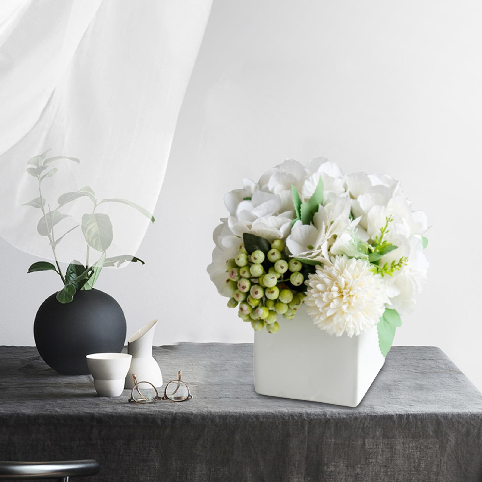 2Pcs Artificial Silk Flowers Hydrangea for Home Garden Wedding Decoration