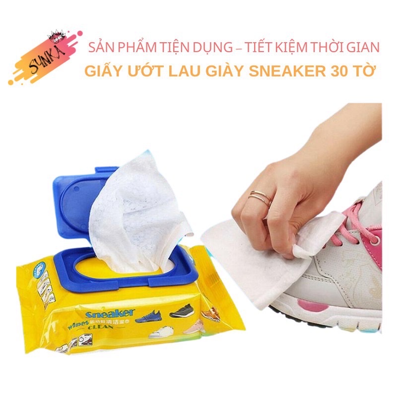 Giấy lau giày sneaker bịch 30 tờ ,tiện lợi siêu sạch vệ sinh giày gọn nhẹ  nhỏ gọn dễ dàng mang theo