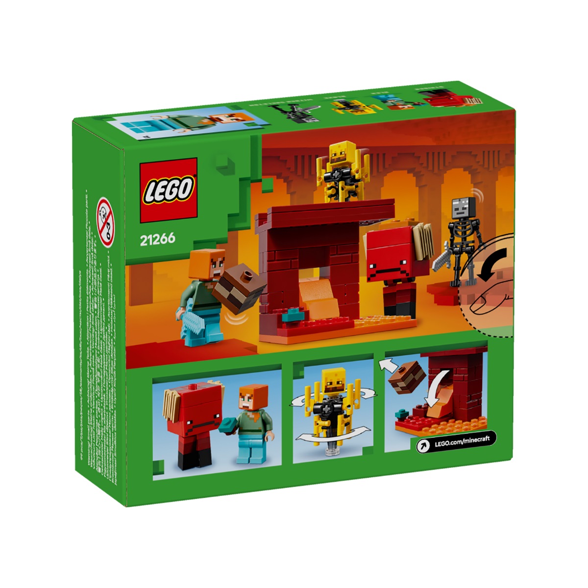 LEGO MINECRAFT 21266 Đồ Chơi Lắp Ráp Trận Chiến Dung Nham Địa Ngục Nether (99 chi tiết)