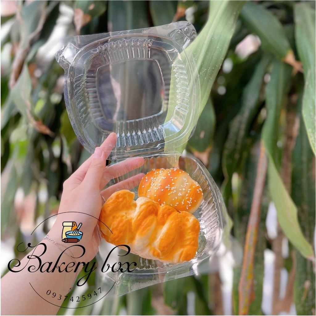 Hộp H129 | Set 100 Cái Nhựa Tai Gấu Đựng Thức Ăn - Bánh Mì Bơ Tỏi - Hamburger