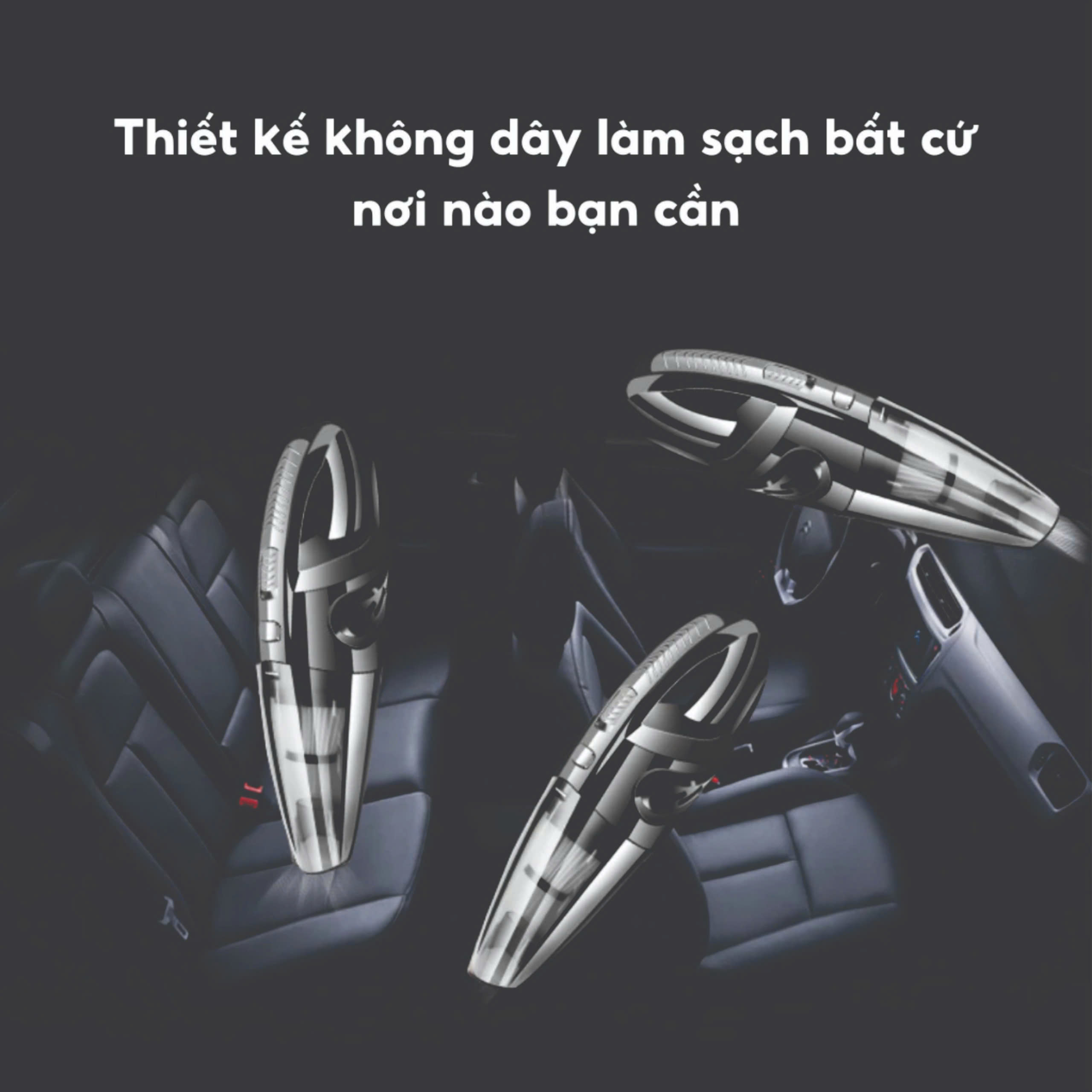 FTAKY Máy Hút Bụi Cầm Tay Không Dây Mini Cao Cấp Bản Adapter, 20000PA Hút Mạnh - Thiết Kế Không Dây Tặng Kèm Đầu Hút Hàng Chính Hãng