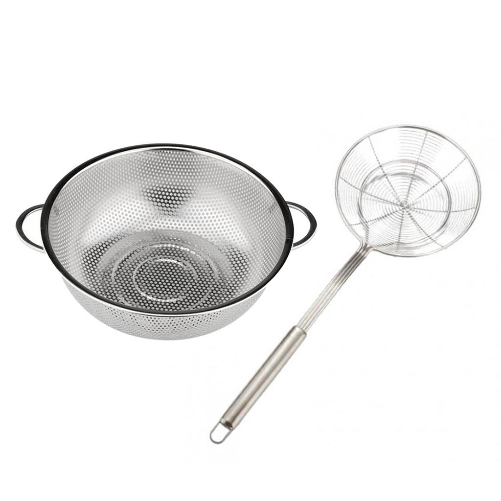 2x Skimmer Ladle Spider Strainer Cooking  Rice Fine Mesh Colander Sieve