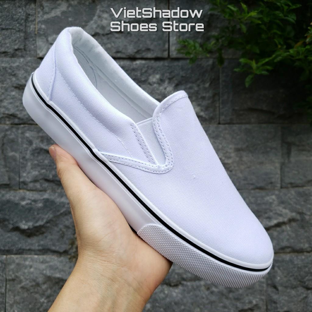 Slip on nam - Giày lười vải nam LEiNiER - Chất liệu vải bố 3 màu (đen), (trắng) và (đen tuyền) - Mã SP 228