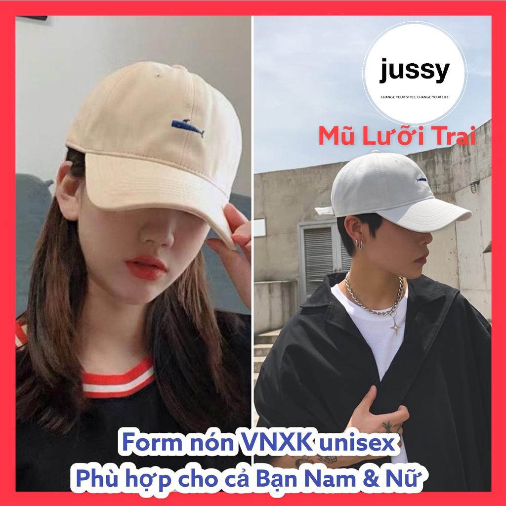 Mũ Lưỡi Trai Nam Nữ Jussy Fashion Nón Kết Cá Voi Phong Cách Nón Lưỡi Trai Form Mềm Chất Vải Cotton Thoáng Mát Nhiều Màu