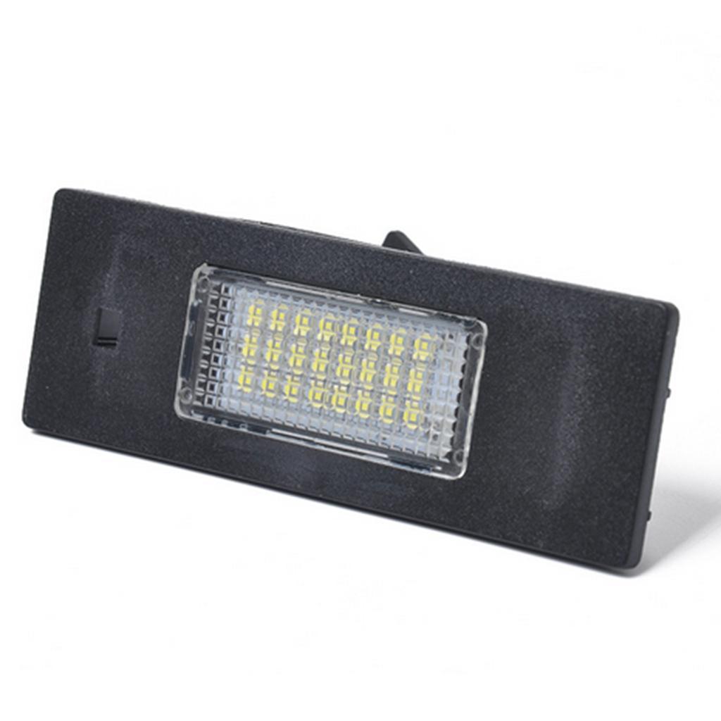 2 Pieces LED License Plate Lights+Stainless Steel Black Car License Plate Frames Set For BMW E81