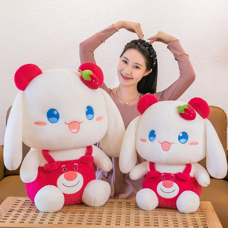 Thú nhồi bông Melody mặt yếm dâu siêu đáng yêu - Size từ 22cm đến 80cm - Quà tặng gấu bông Cinnamoroll hoạt hình cho bé