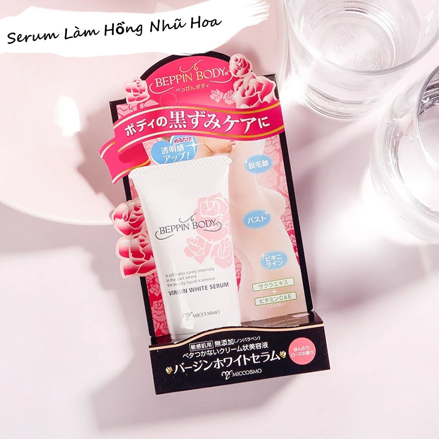 Serum Làm Hồng Nhũ Hoa Và Loại Bỏ Sạm Đen Vùng Bikini Beppin Body Virgin White Serum Từ Nhật Bản Tuýp 30Gr