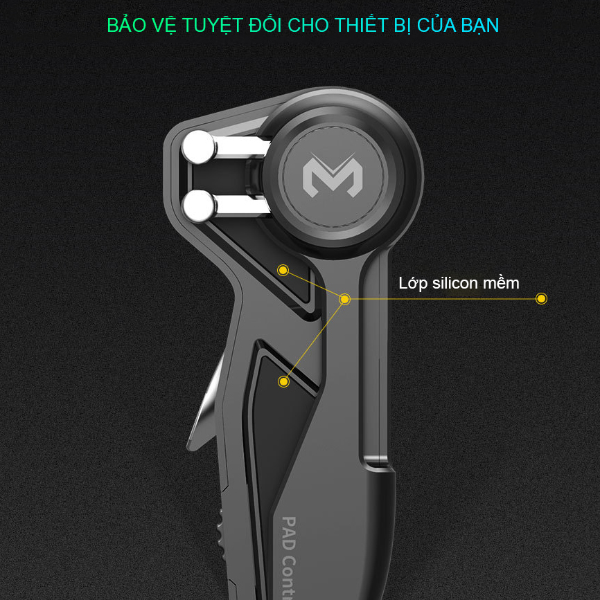 Tay cầm chơi game cho iPad / Tablet SIDOTECH AKPAD-D Autotap nút bắn chơi PUBG / FreeFire / ROS FPS thao tác 6 ngón tốc độ cao thiết kế khe sạc không vướng màn hình thế hệ mới cho máy tính bảng - Hàng chính hãng