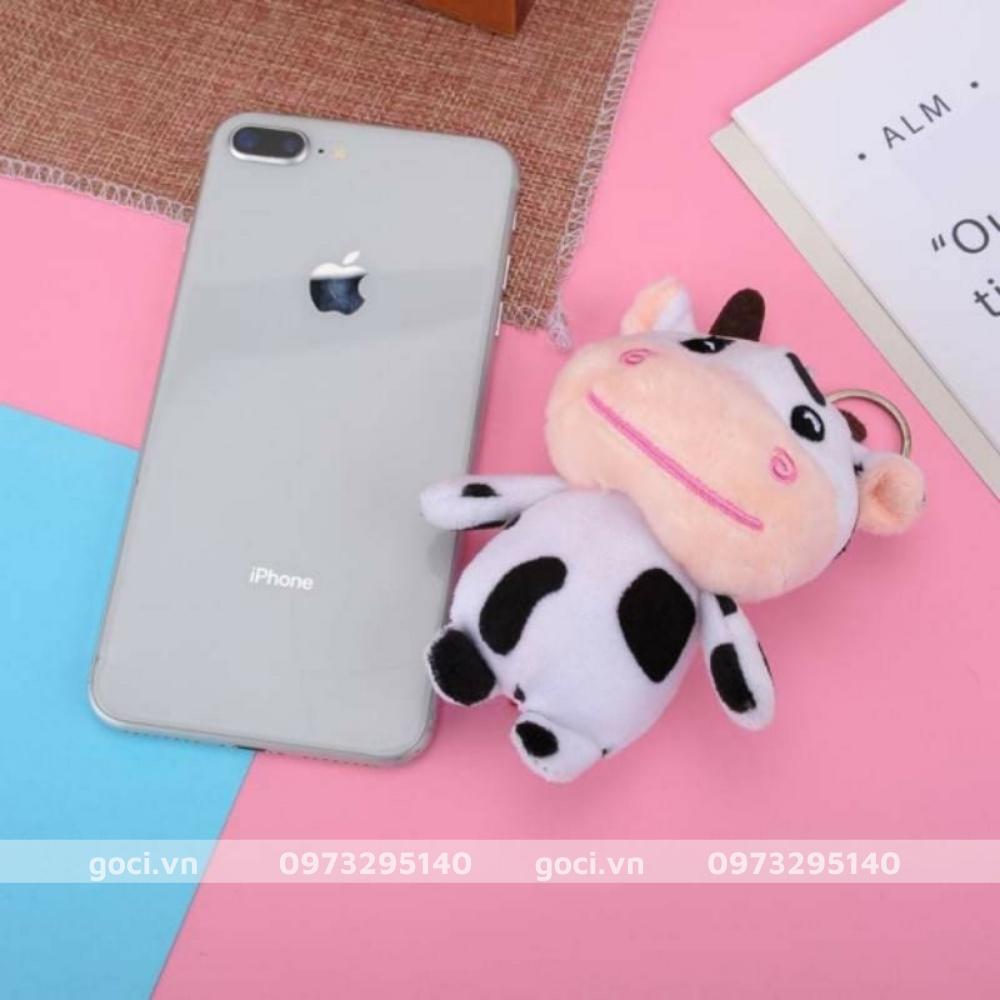 Móc khóa gấu bông bò sữa nhồi bông móc treo chìa khóa xe máy balo túi xách cute dễ thương