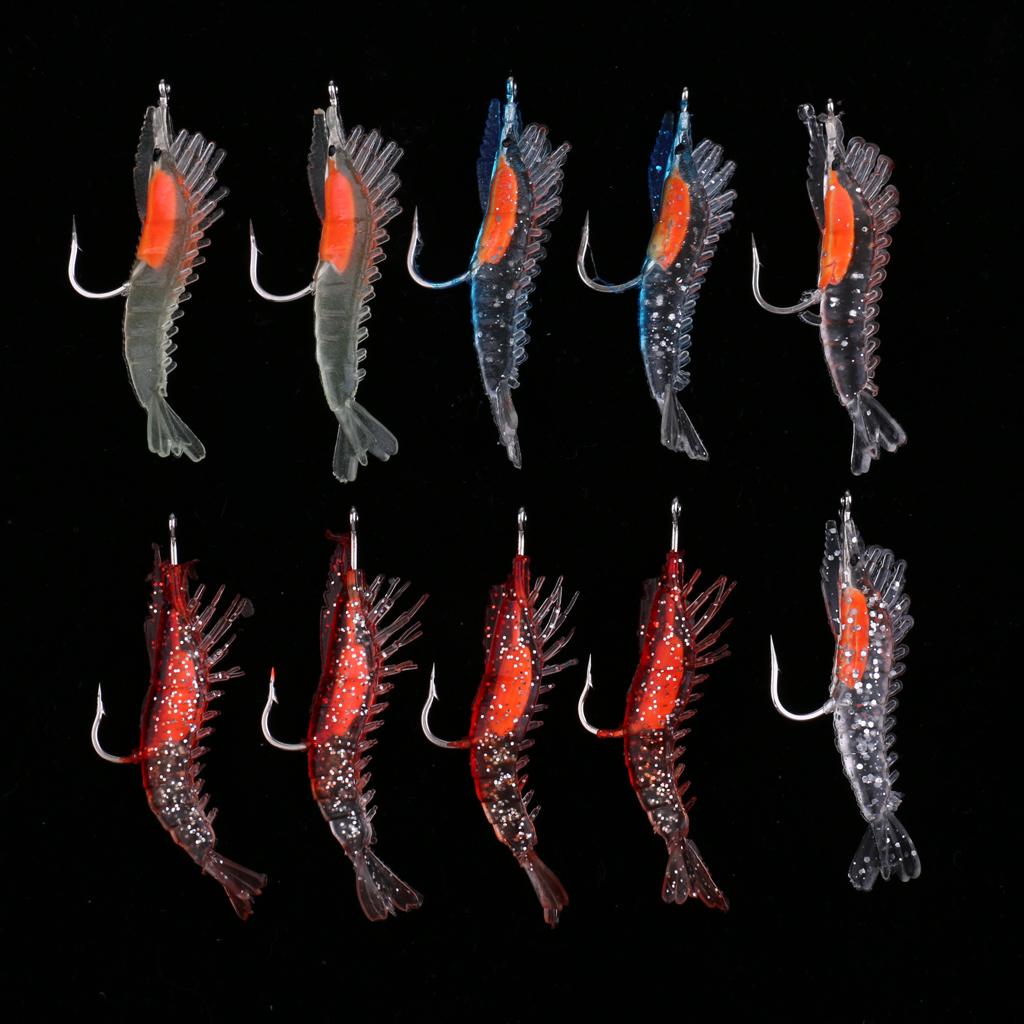 10pcs Shrimp Fishing Lures Soft Lobster Baits Sea Fishing Bionic Baits