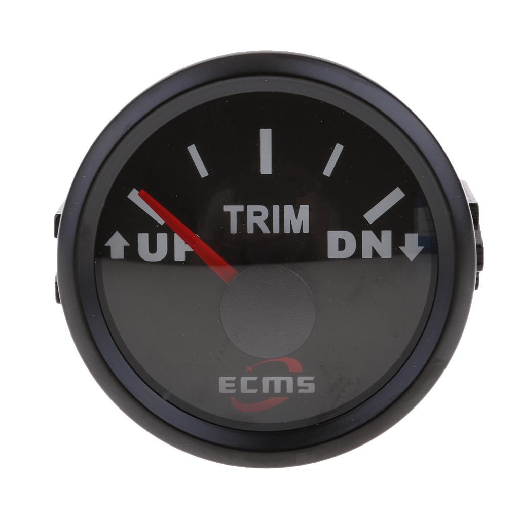 2" 52mm  Electric Trim Level Gauge for Marine Boat White Face#1