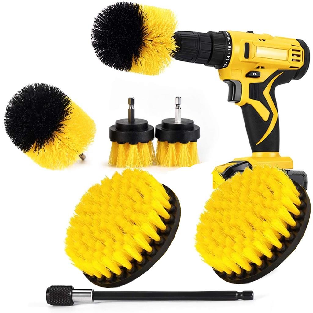 Combo 3 Đầu Cọ Bàn Chải Gắn Máy Bắt Vít, Máy Khoan Vệ Sinh Nhà Cửa, Xe Hơi Siêu Sạch