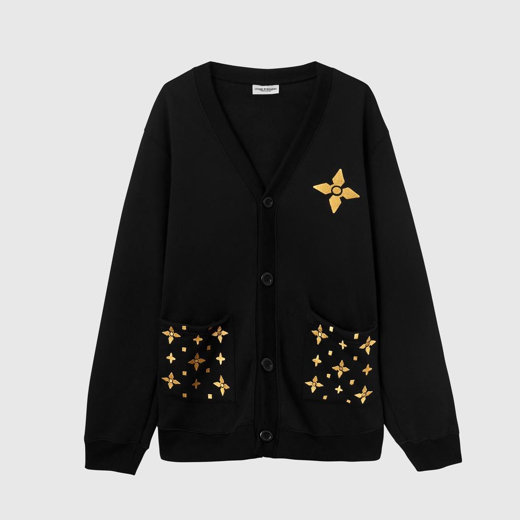 Áo Cardigan LDV Black Gold Motifs Pockets