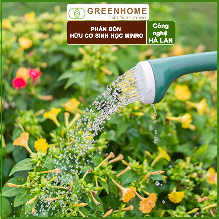 Phân Bón Hữu Cơ Greenhome, Minro, Bao 700g, Sinh Học Giúp Cây Khoẻ, Ổn Định, Sai Hoa, Đậu Trái Chuyên Hoa Hồng, Lan, Rau