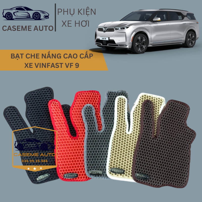 [VINFAST VF 9] Thảm Trải Sàn, Lót Sàn Ô Tô Cao Su Eudora CloudFoam Thiết Kế Theo Xe Dành Cho Xe VINFAST VF 9, Chống Nước, Không Mùi, Ngăn Bụi Bẩn, Dễ Vệ Sinh - Hàng Chính Hãng