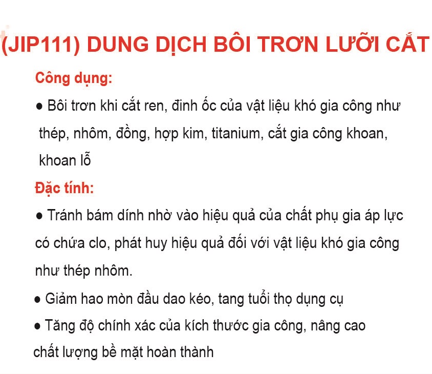 JIP111 Dung dịch bôi trơn dao cắt gia công kim loại 330ml- Hàng chính hãng ICHINEN Nhật Bản