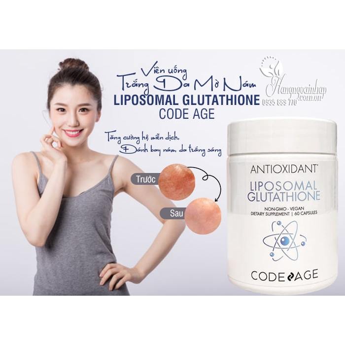 Viên Uống Hỗ Trợ Dưỡng Trắng Da, Giám Nám Liposomal Glutathione 60 viên