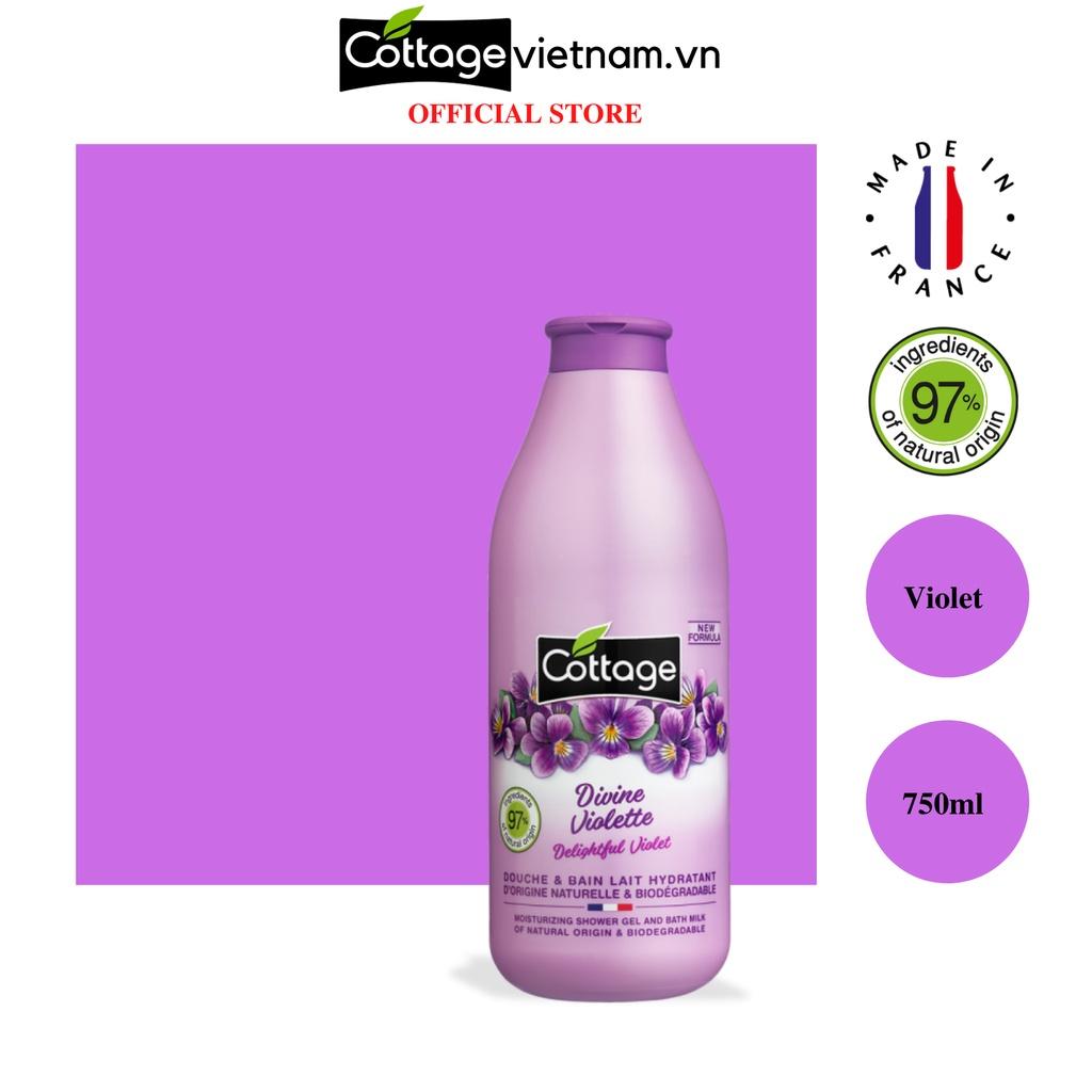 Sữa tắm Cottage của Pháp 750ml, hương hoa Violet