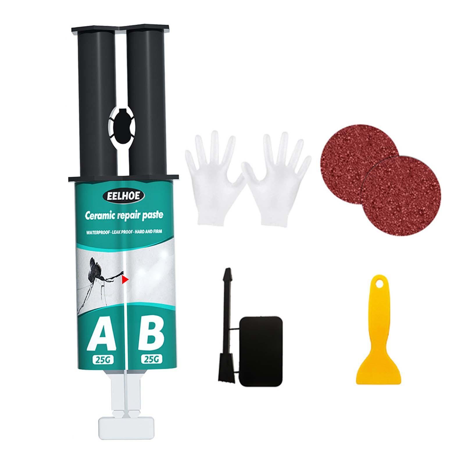 Tile Repair Agent Drywall Patch Repair Set Easy to Fill Quick Drying 50G Ab Glue Set Ceramic Crack Repairing Agent for Bathroom Crack Repair