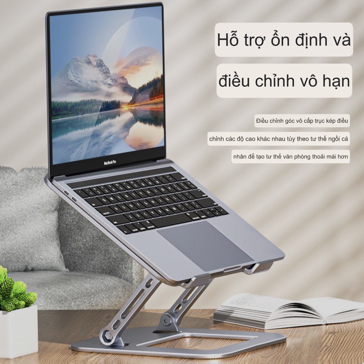 Giá đỡ Laptop , Máy Tính  NP-T4 Hợp Kim Nhôm Cao Cấp - Hàng chính hãng