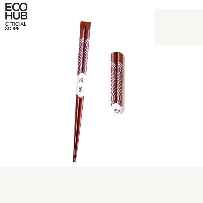 Đũa gỗ lim ECOHUB họa tiết phong cách Nhật Bản 22.5cm E00317