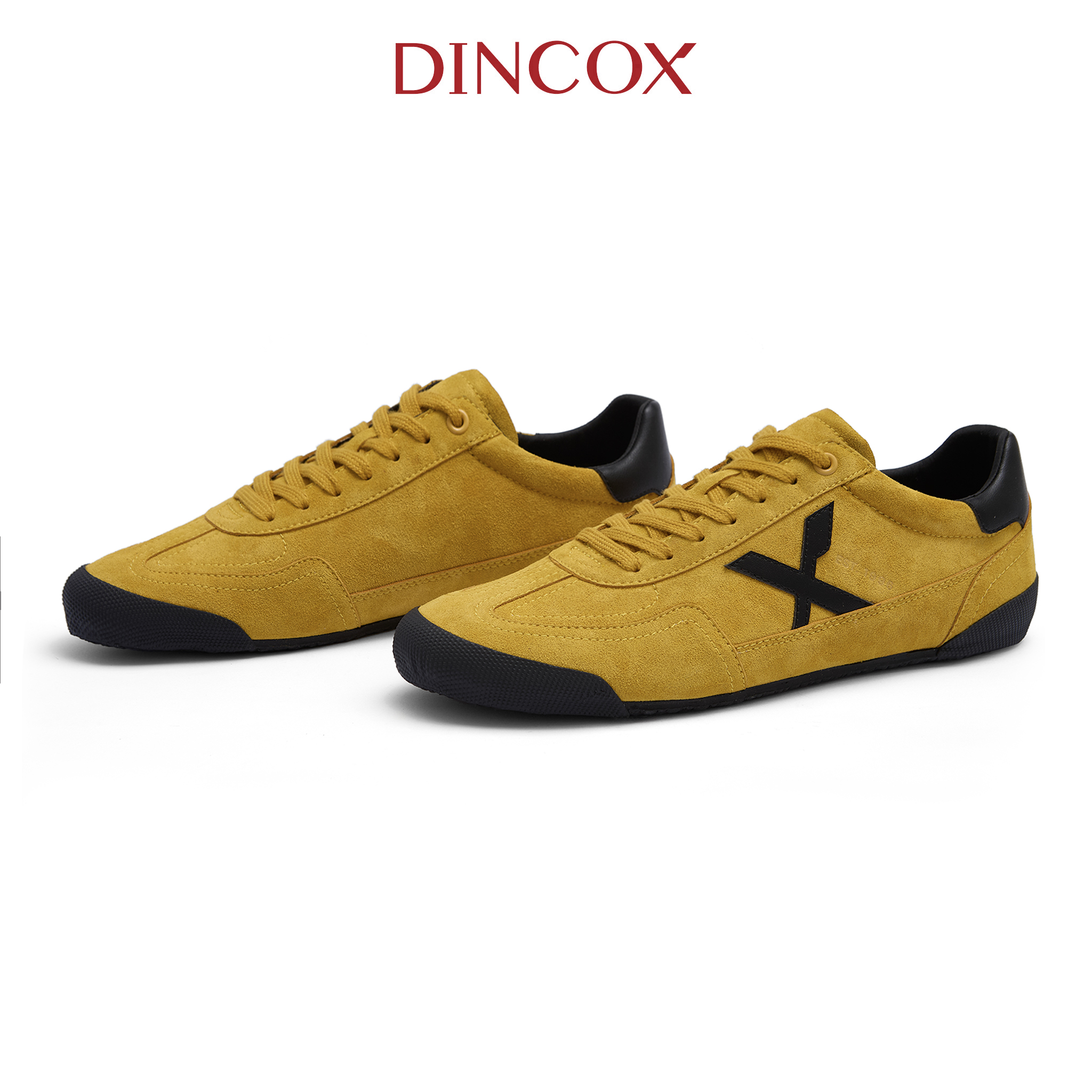 Giày Sneaker Nam Nữ Dincox DC47 YELLOW Micro Suede Thời Thượng Shoes Đế Bằng, Bền Và Nhẹ Hơn