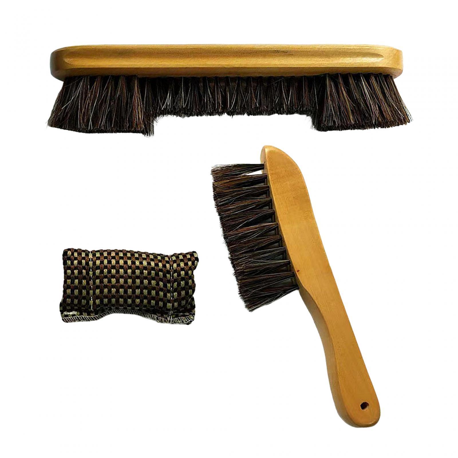Billiards Table Cleaning Tool, Horse Hair Brush, Cleaning Tool Club Wipe, Wooden Handle Billiards Pool Table  Brush Set, Billiards Brush