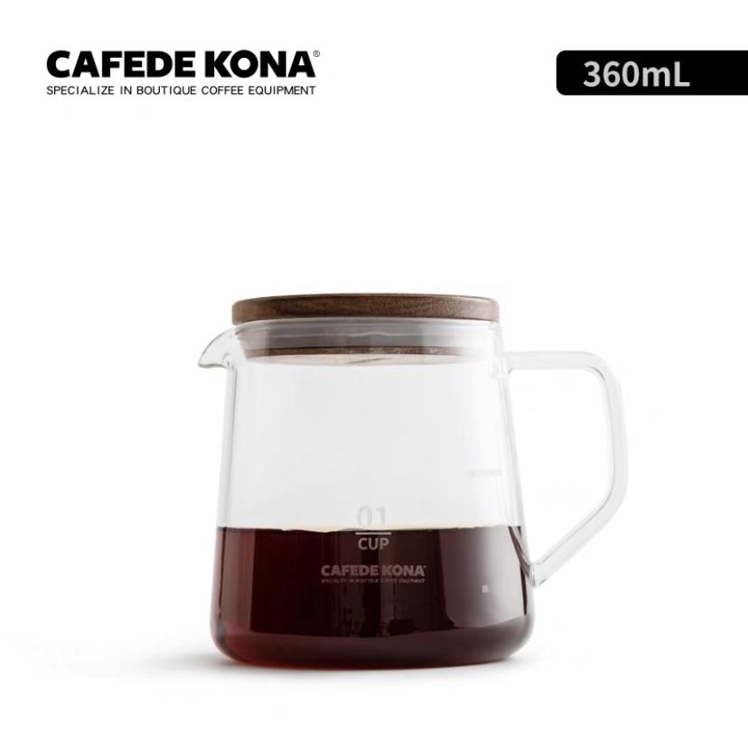 Bình đựng cà phê thủy tinh có nắp gỗ Cafede Kona (Cafede Kona Coffee Server 360ml/600ml)