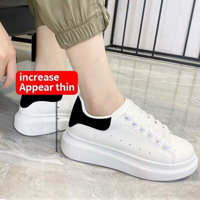 LCRTZKG giày nam mới dày duy nhất tăng chiều cao giày trắng da khâu Xuân Thu Dad Tide thể thao giản dị giày nhẹ