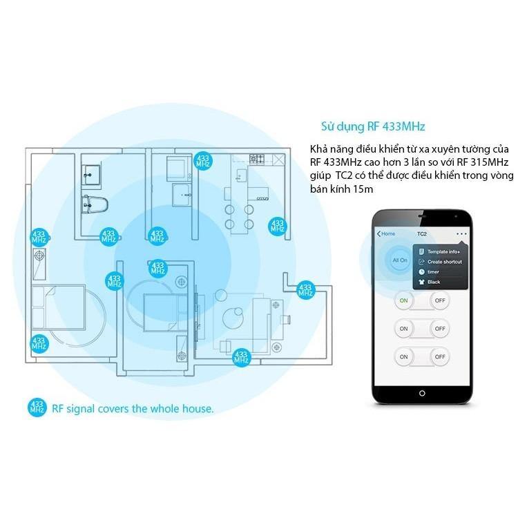 Công tắc cảm ứng điều khiển từ xa TC2 US mặt chữ nhật (3 Nút bấm)