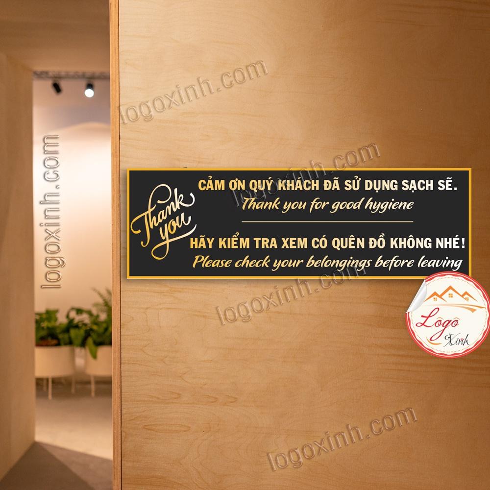 LOGO TEM STICKER CẢM ƠN QUÝ KHÁCH ĐÃ SỬ DỤNG SẠCH SẼ, DÙNG CHO KHÁCH SẠN, RESORT, NHÀ NGHỈ, KHU NGHỈ DƯỠNG