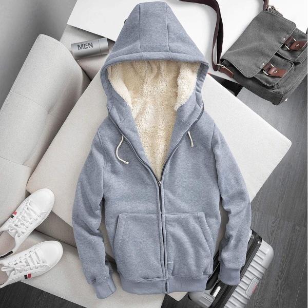 Áo khoác nỉ lót lông nam nữ dày dặn ấm áp-Áo khoác hoodie cao cấp có 3 màu