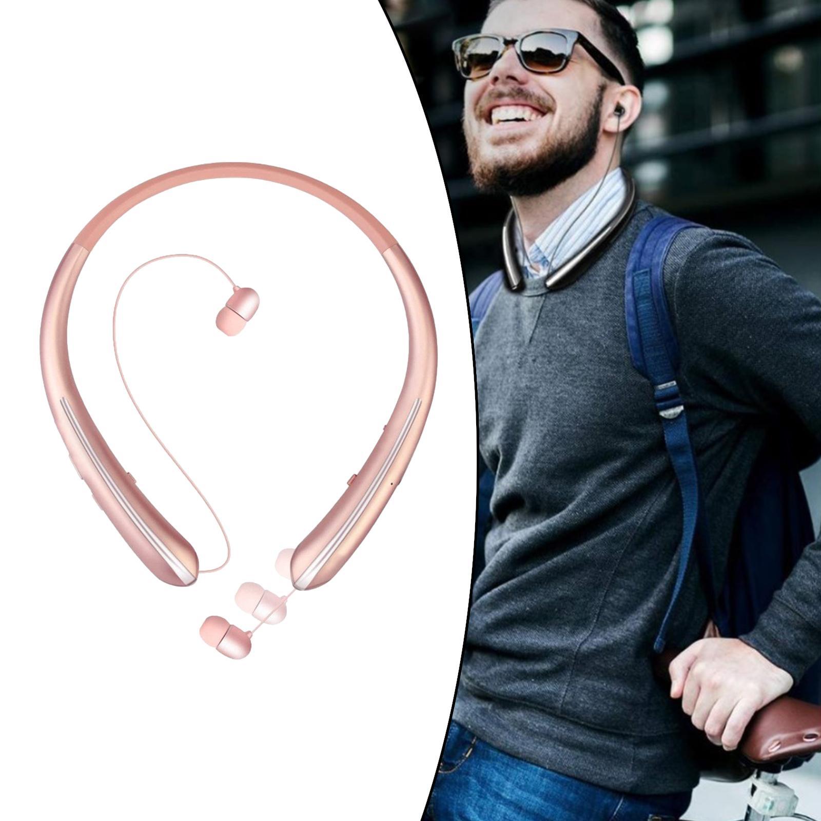 Wireless Bluetooth 5.0 Retractable  Earphone Headset Sports Neckband