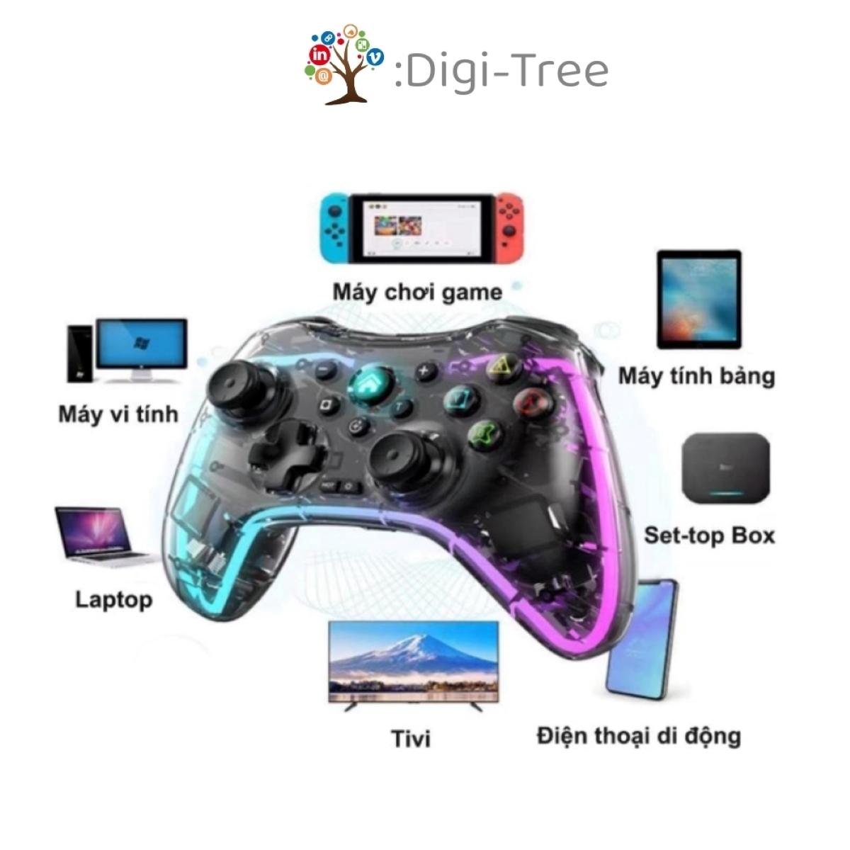 Tay Cầm Chơi Game Không Dây Trong Suốt Bluetooth 2.4G, Phím Bấm Nhạy, Chính Xác Và Nhẹ, Lựa Chọn Tuyệt Vời Cho Game Thủ